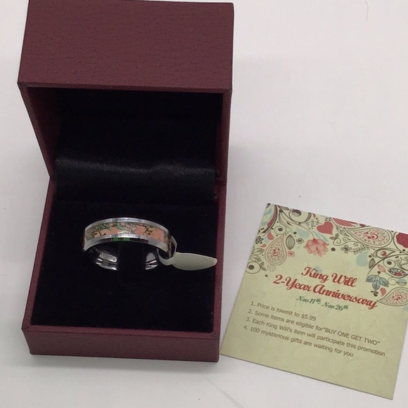 King Will 8MM Tungsten Carbide Men’s Mossy Tree Wedding Band - Picture 6 of 7